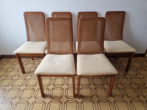 Set sedie vintage paglia - 6,